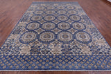 Blue Turkmen Ersari Hand Knotted Wool Rug - 9' 2" X 12' 3" - Golden Nile