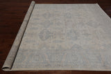 Ivory Turkish Oushak Handmade Wool Rug - 8' 2" X 9' 9"