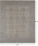 Ivory Turkish Oushak Handmade Wool Rug - 8' 2" X 9' 9"