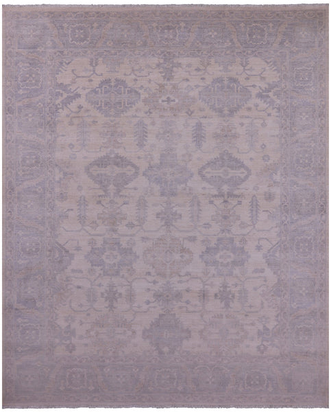 Ivory Turkish Oushak Handmade Wool Rug - 8' 2" X 9' 9" - Golden Nile