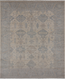 Ivory Turkish Oushak Handmade Wool Rug - 8' 2" X 9' 9"