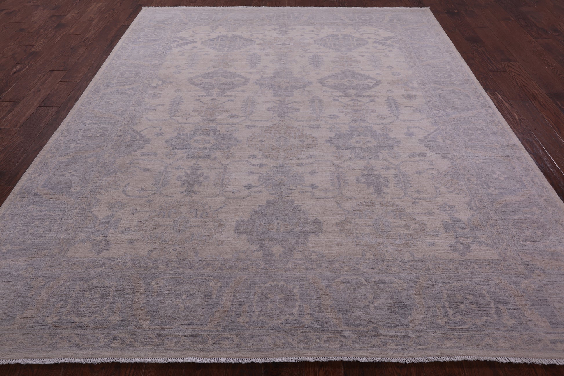 Ivory Turkish Oushak Handmade Wool Rug - 8' 2" X 9' 9" - Golden Nile