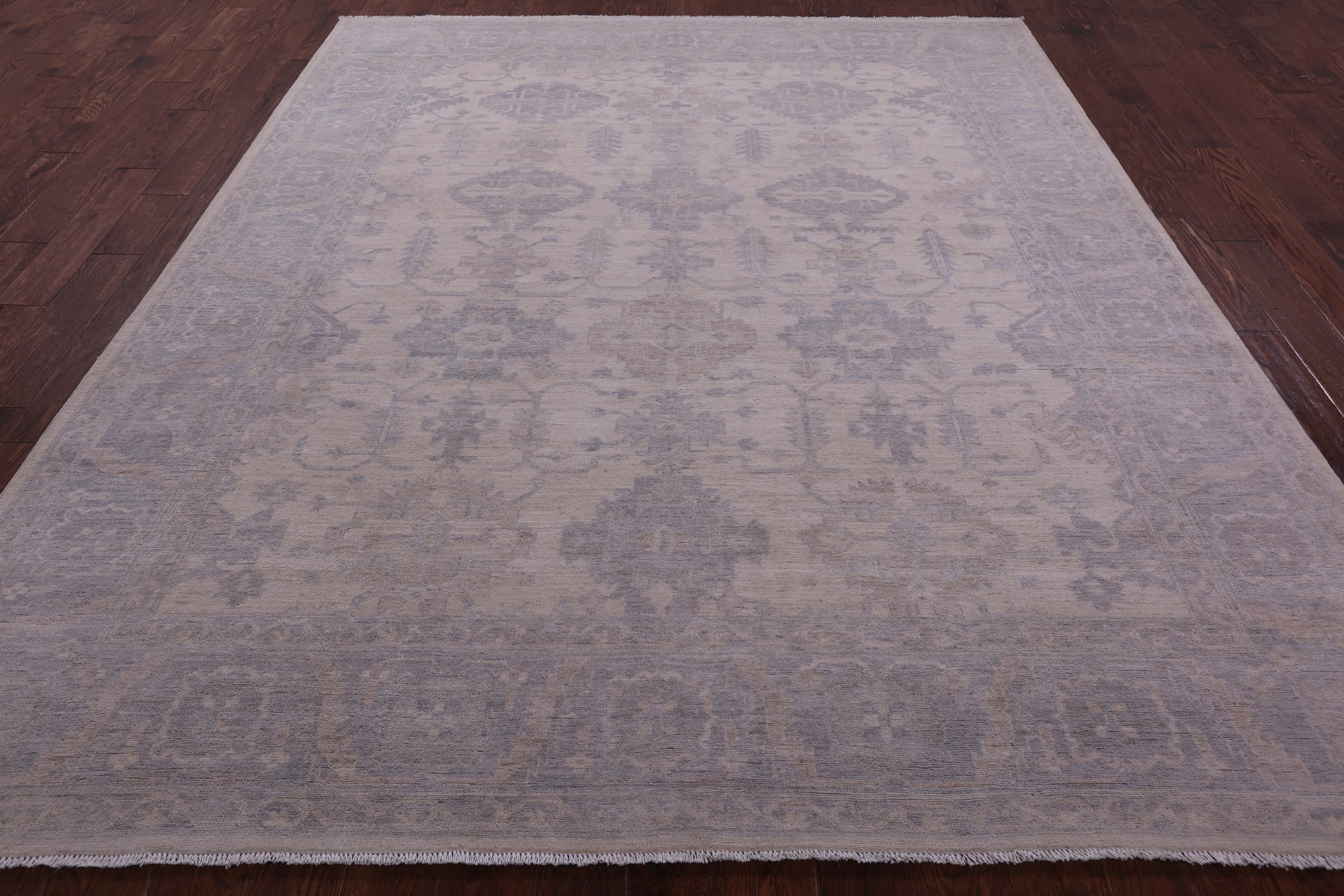Ivory Turkish Oushak Handmade Wool Rug - 8' 2" X 9' 9" - Golden Nile