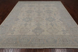 Ivory Turkish Oushak Handmade Wool Rug - 8' 2" X 9' 9"