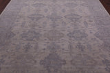 Ivory Turkish Oushak Handmade Wool Rug - 8' 2" X 9' 9" - Golden Nile