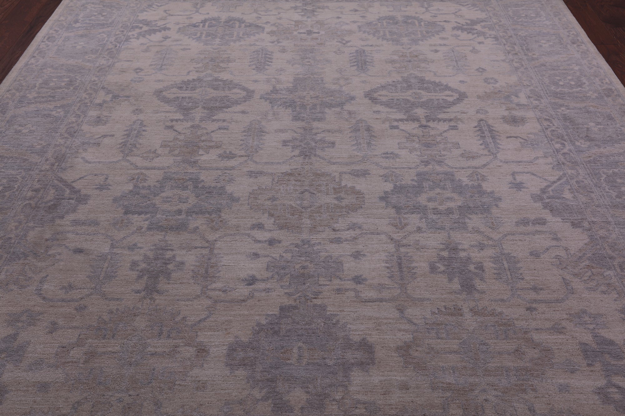 Ivory Turkish Oushak Handmade Wool Rug - 8' 2" X 9' 9" - Golden Nile