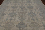 Ivory Turkish Oushak Handmade Wool Rug - 8' 2" X 9' 9"