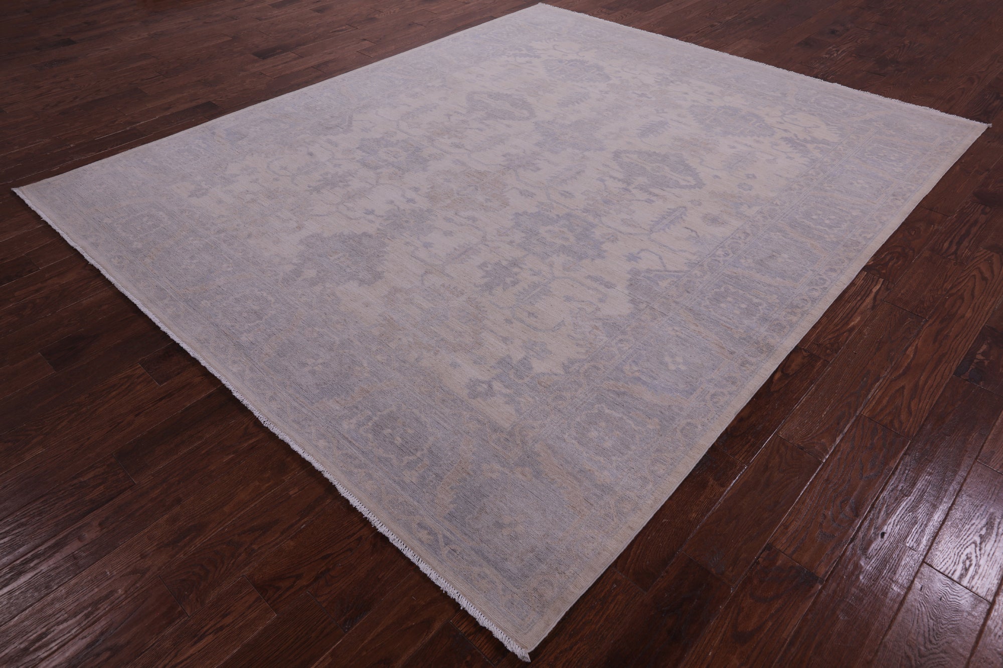 Ivory Turkish Oushak Handmade Wool Rug - 8' 2" X 9' 9" - Golden Nile