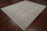 Ivory Turkish Oushak Handmade Wool Rug - 8' 2" X 9' 9"