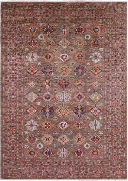 Super Kazak Hand Knotted Wool Rug - 8' 2" X 11' 8" - Golden Nile