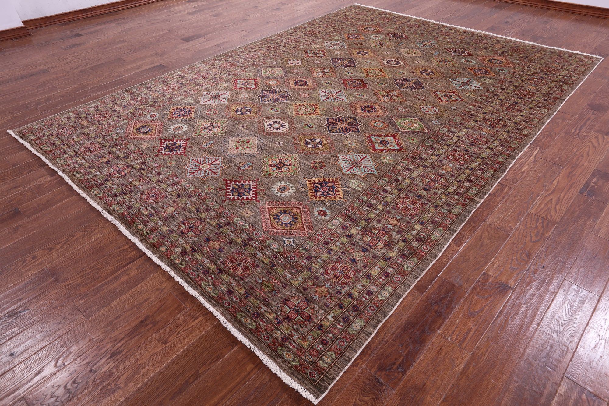 Super Kazak Hand Knotted Wool Rug - 8' 2" X 11' 8" - Golden Nile