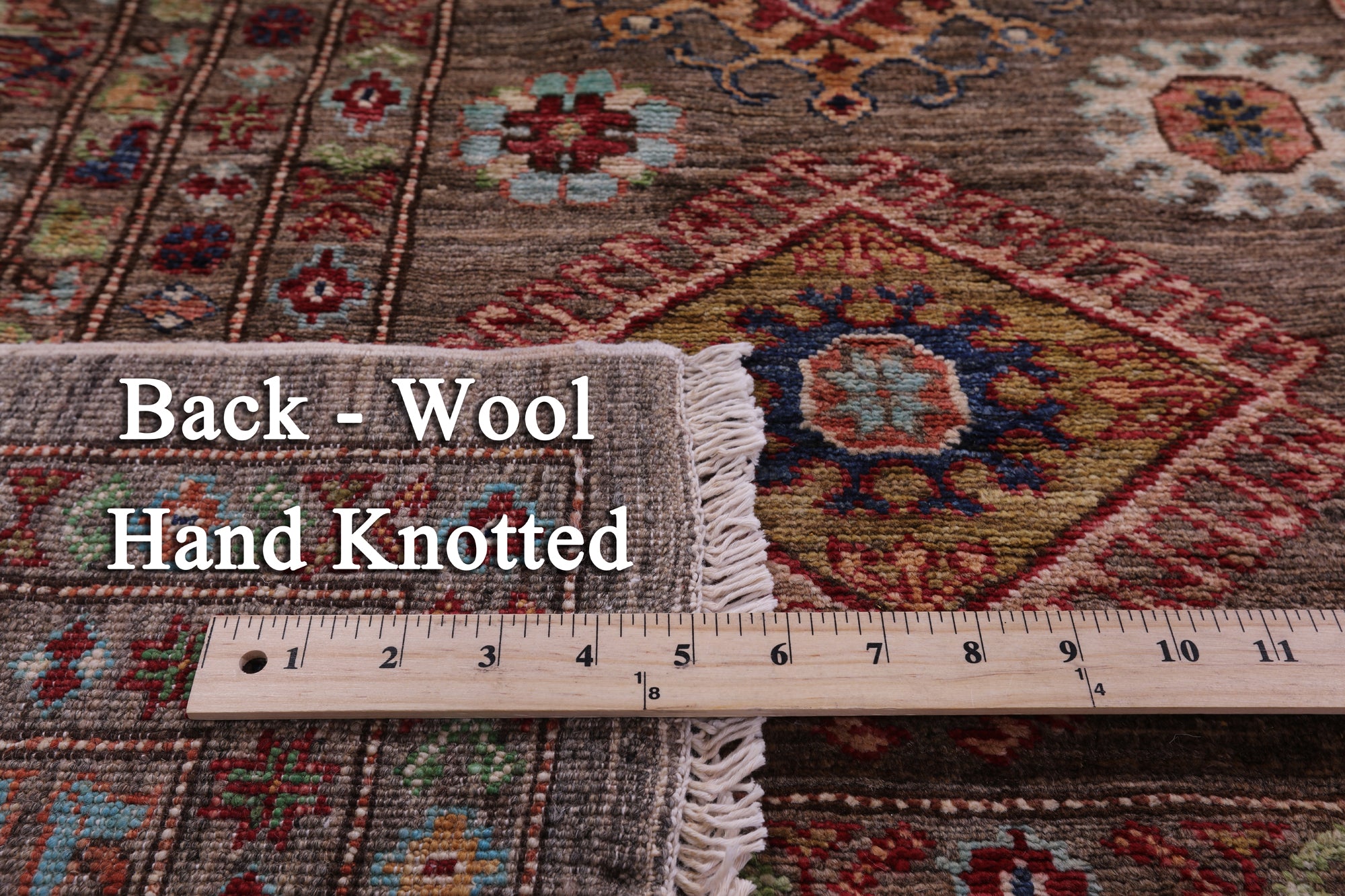 Super Kazak Hand Knotted Wool Rug - 8' 2" X 11' 8" - Golden Nile