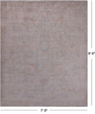 Ivory Turkish Oushak Handmade Wool Rug - 7' 9" X 9' 6"