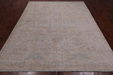 Ivory Turkish Oushak Handmade Wool Rug - 7' 9" X 9' 6"