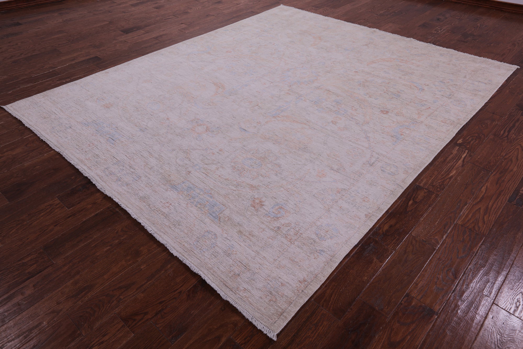 Ivory Turkish Oushak Handmade Wool Rug - 7' 9" X 9' 6" - Golden Nile