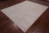 Ivory Turkish Oushak Handmade Wool Rug - 7' 9" X 9' 6"