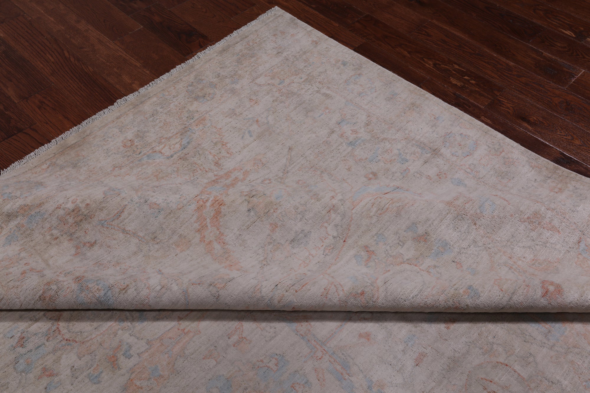 Ivory Turkish Oushak Handmade Wool Rug - 7' 9" X 9' 6"
