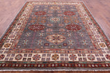 Grey Super Kazak Hand Knotted Wool Rug - 8' 4" X 9' 11" - Golden Nile