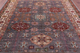 Grey Super Kazak Hand Knotted Wool Rug - 8' 4" X 9' 11" - Golden Nile