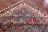 Grey Super Kazak Hand Knotted Wool Rug - 8' 4" X 9' 11" - Golden Nile