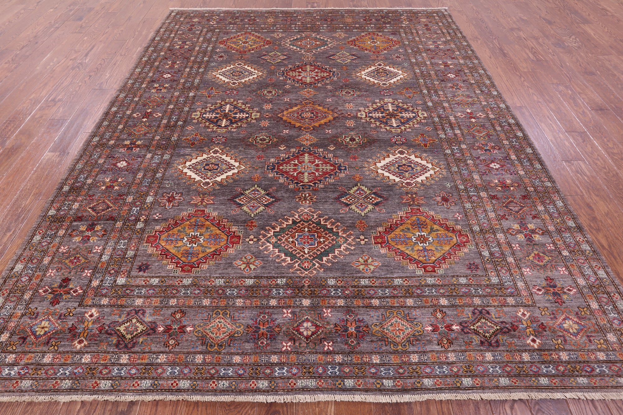 Super Kazak Handmade Wool Rug - 8' 4" X 10' 1" - Golden Nile