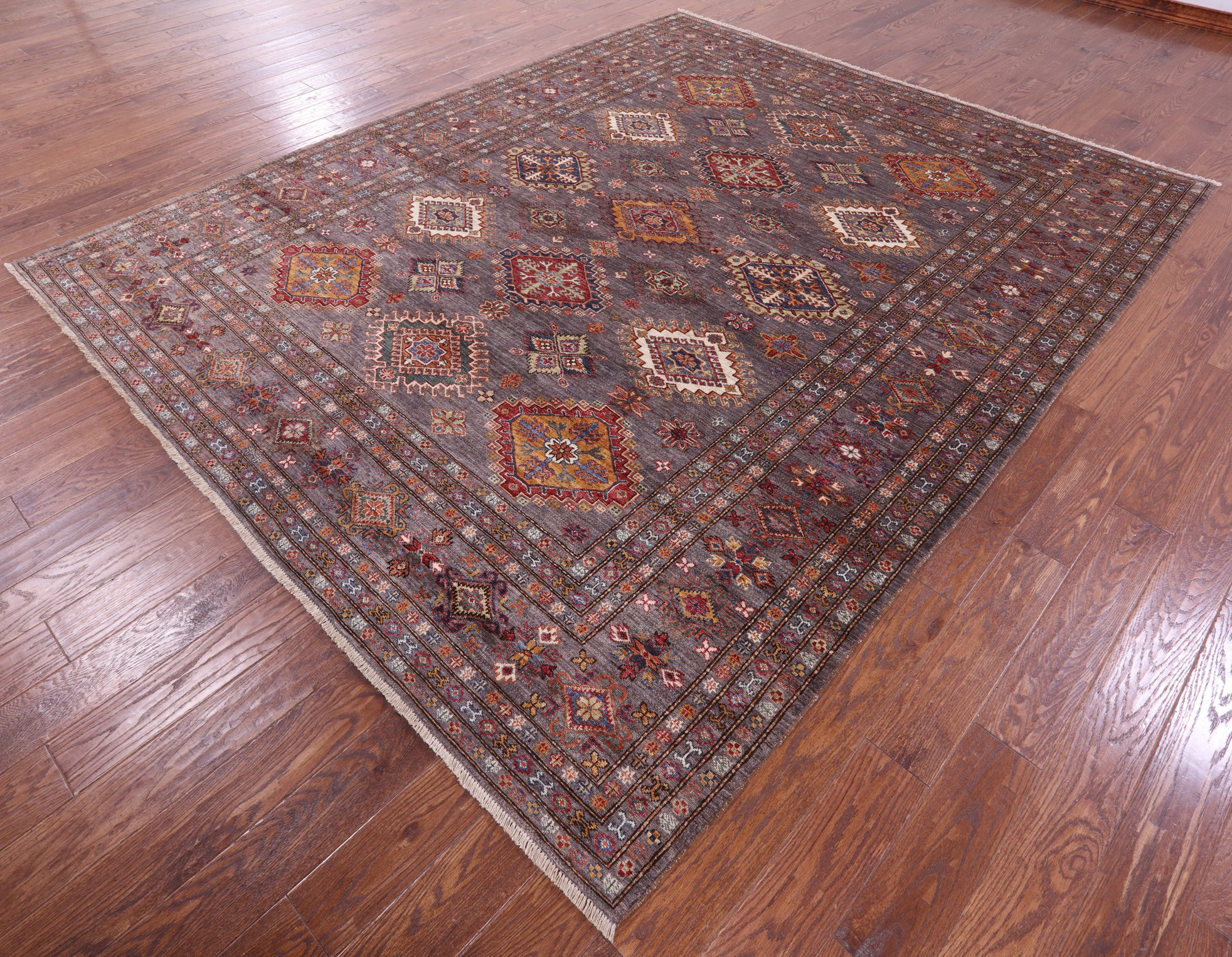 Super Kazak Handmade Wool Rug - 8' 4" X 10' 1" - Golden Nile