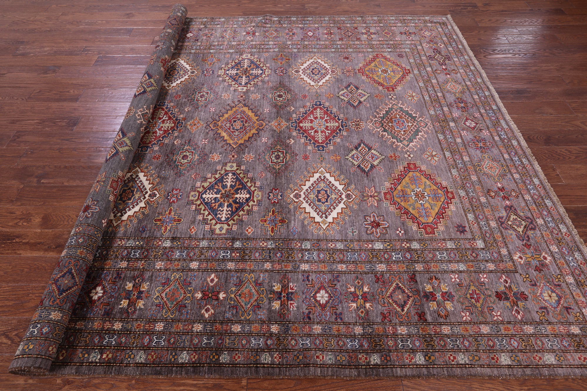 Super Kazak Handmade Wool Rug - 8' 4" X 10' 1" - Golden Nile