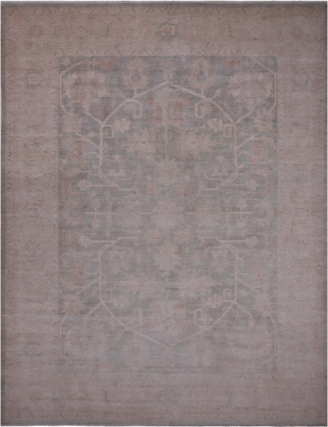 Turkish Oushak Hand Knotted Wool Rug - 9' 0" X 11' 11"
