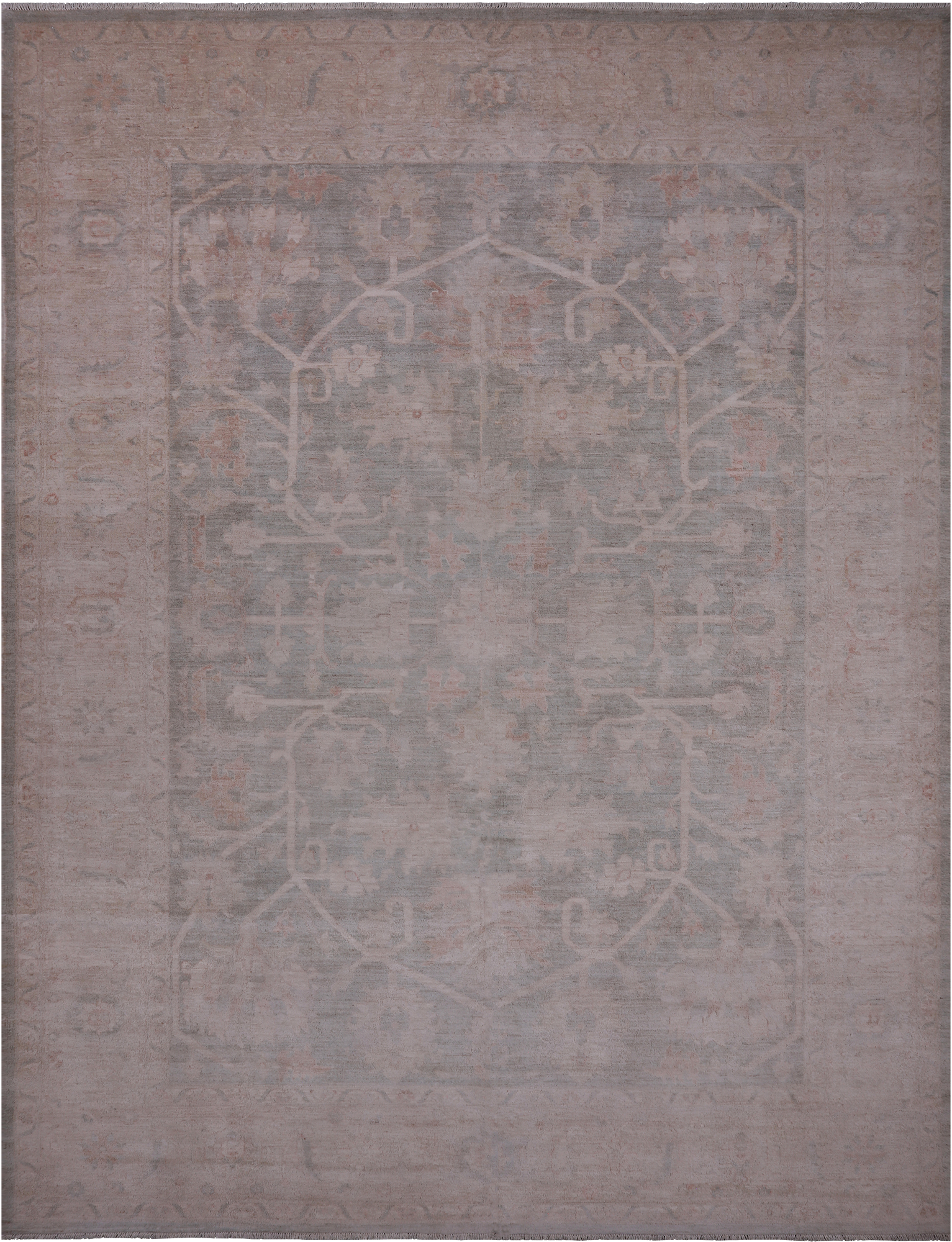 Turkish Oushak Hand Knotted Wool Rug - 9' 0" X 11' 11"