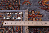 Grey Super Kazak Hand Knotted Wool Rug - 8' 1" X 10' 7" - Golden Nile