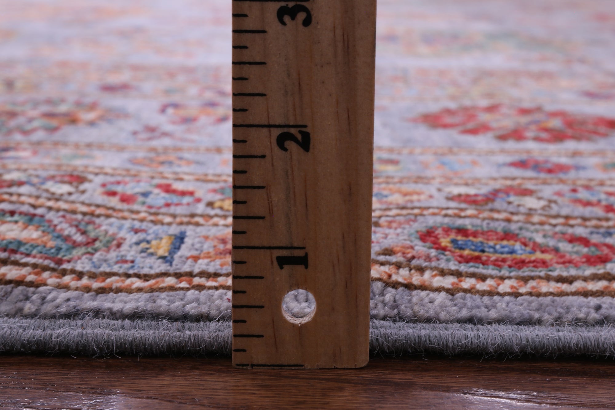 Grey Super Kazak Hand Knotted Wool Rug - 8' 1" X 10' 7" - Golden Nile