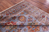 Grey Super Kazak Hand Knotted Wool Rug - 8' 1" X 10' 7" - Golden Nile