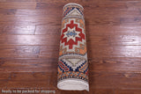 Ivory Turkmen Ersari Hand Knotted Wool Runner Rug - 2' 8" X 12' 3" - Golden Nile