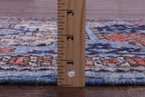Blue Turkmen Ersari Hand Knotted Wool Runner Rug - 2' 7" X 11' 11" - Golden Nile