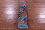 Blue Turkmen Ersari Hand Knotted Wool Runner Rug - 2' 7" X 11' 11" - Golden Nile