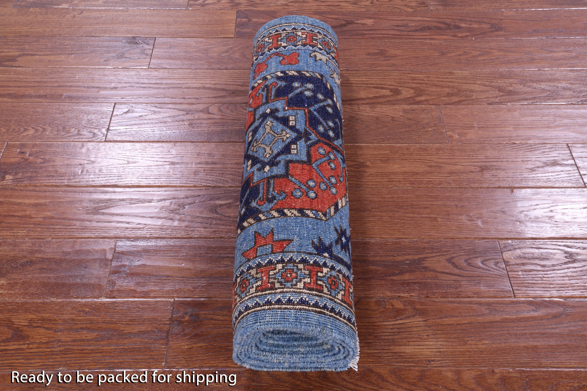 Blue Turkmen Ersari Hand Knotted Wool Runner Rug - 2' 7" X 11' 11" - Golden Nile