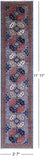 Blue Turkmen Ersari Hand Knotted Wool Runner Rug - 2' 7" X 11' 11" - Golden Nile