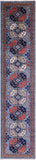 Blue Turkmen Ersari Hand Knotted Wool Runner Rug - 2' 7" X 11' 11" - Golden Nile