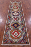 Grey Turkmen Ersari Hand Knotted Wool Runner Rug - 2' 9" X 9' 11" - Golden Nile