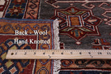 Grey Super Kazak Hand Knotted Wool Rug - 8' 6" X 9' 11" - Golden Nile