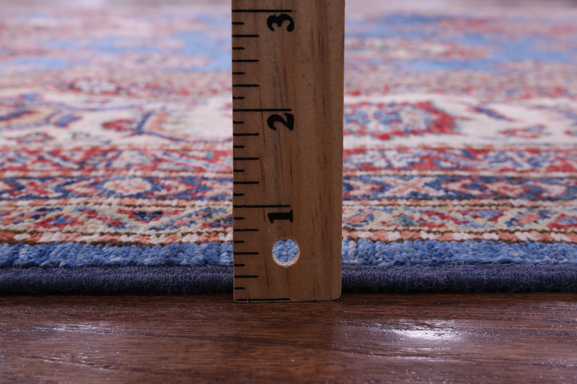 Blue Super Kazak Hand Knotted Wool Rug - 8' 0" X 10' 6" - Golden Nile