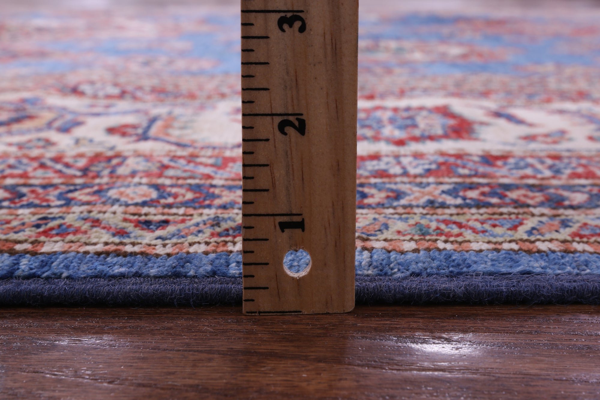 Blue Super Kazak Hand Knotted Wool Rug - 8' 0" X 10' 6" - Golden Nile