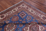 Blue Super Kazak Hand Knotted Wool Rug - 8' 0" X 10' 6" - Golden Nile