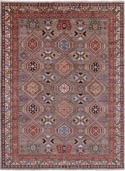 Super Kazak Hand Knotted Wool Rug - 8' 2" X 11' 1" - Golden Nile