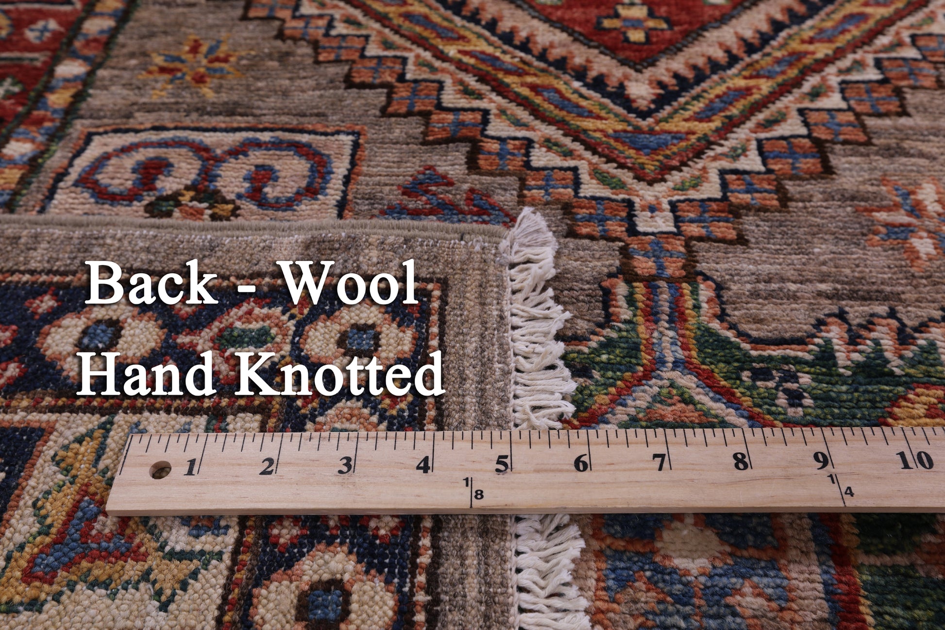 Super Kazak Hand Knotted Wool Rug - 8' 2" X 11' 1" - Golden Nile
