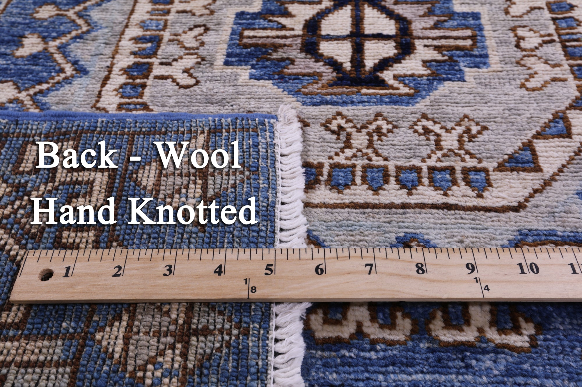 Blue Turkmen Ersari Hand Knotted Wool Runner Rug - 2' 10" X 12' 6" - Golden Nile