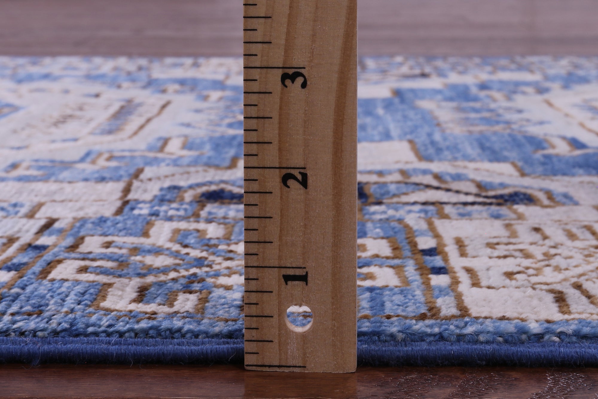 Blue Turkmen Ersari Hand Knotted Wool Runner Rug - 2' 10" X 12' 6" - Golden Nile