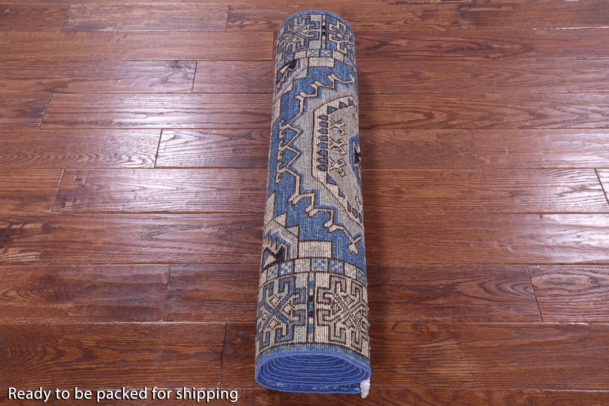 Blue Turkmen Ersari Hand Knotted Wool Runner Rug - 2' 10" X 12' 6" - Golden Nile