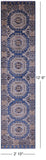Blue Turkmen Ersari Hand Knotted Wool Runner Rug - 2' 10" X 12' 6" - Golden Nile