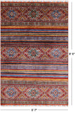Khorjin Persian Gabbeh Hand Knotted Wool Rug - 5' 7" X 8' 5" - Golden Nile